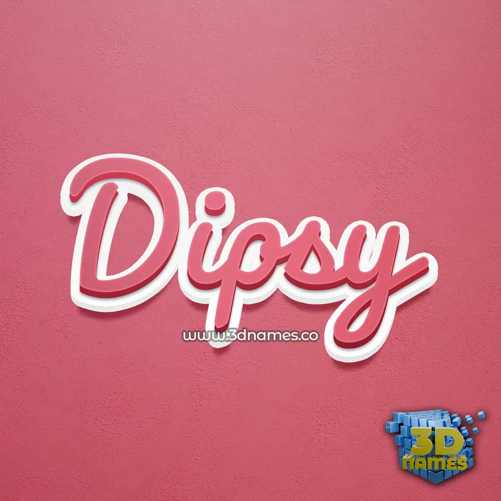 dipsy in Red Scribble style - 3D name wallpaper