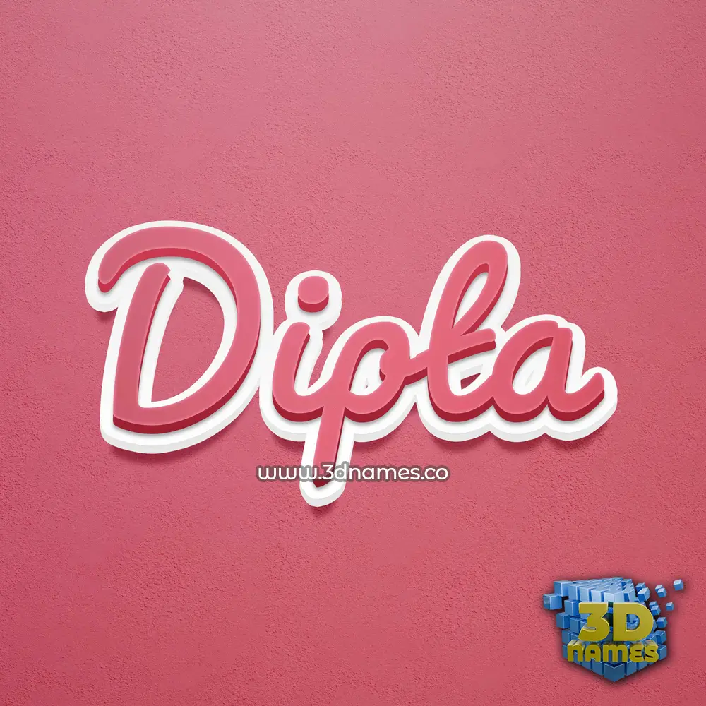 dipta in Red Scribble style - 3D name wallpaper