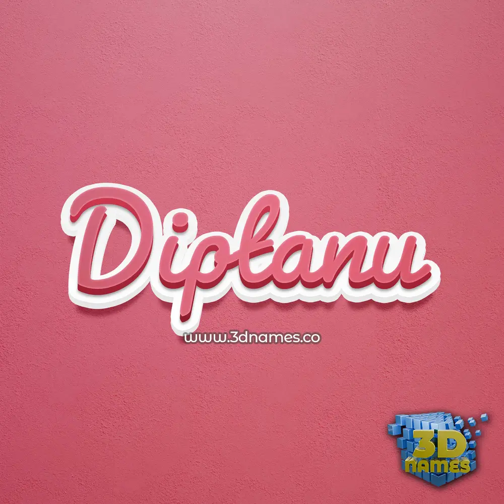 diptanu in Red Scribble style - 3D name wallpaper