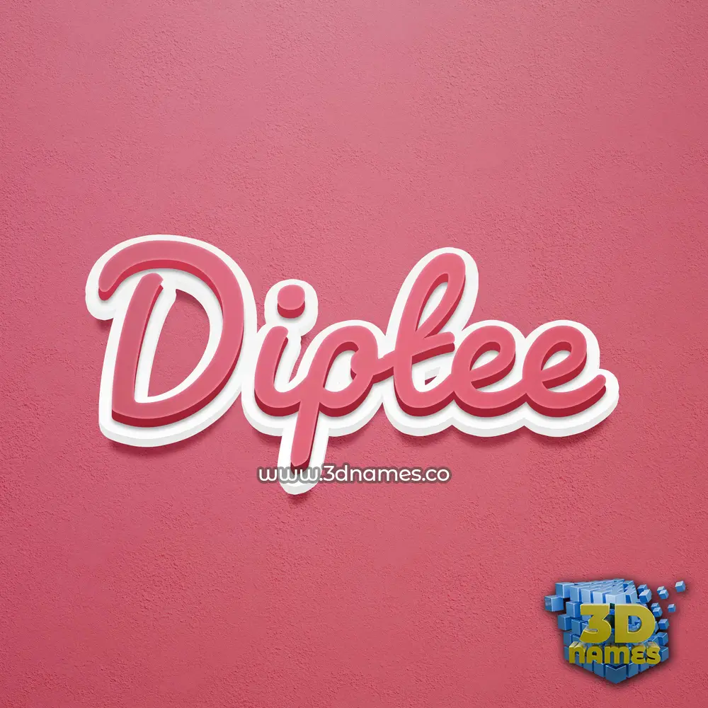 diptee in Red Scribble style - 3D name wallpaper