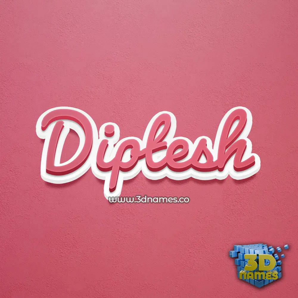 diptesh in Red Scribble style - 3D name wallpaper