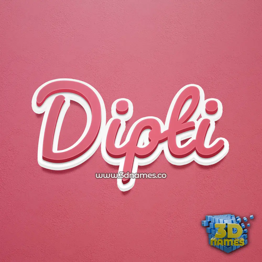 dipti in Red Scribble style - 3D name wallpaper