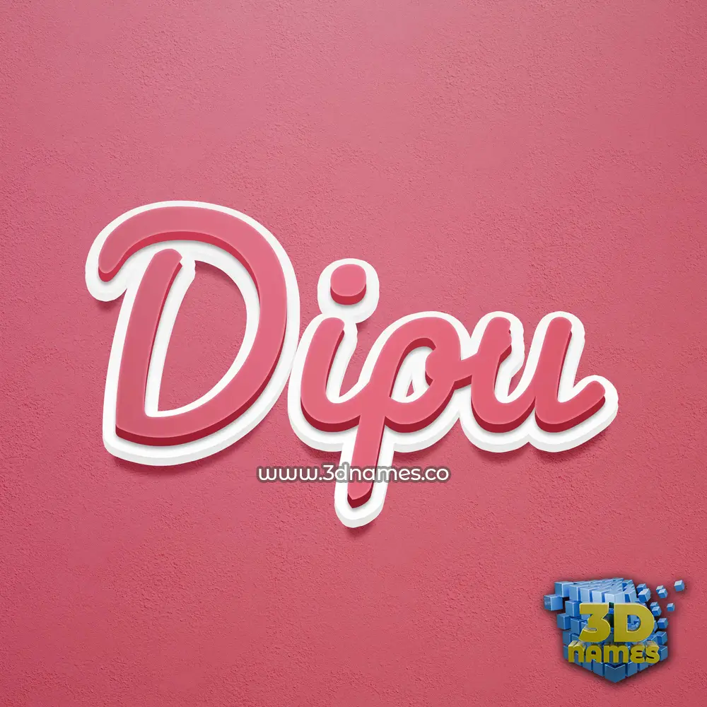dipu in Red Scribble style - 3D name wallpaper