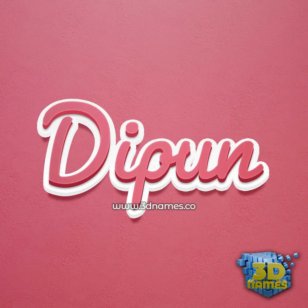 dipun in Red Scribble style - 3D name wallpaper