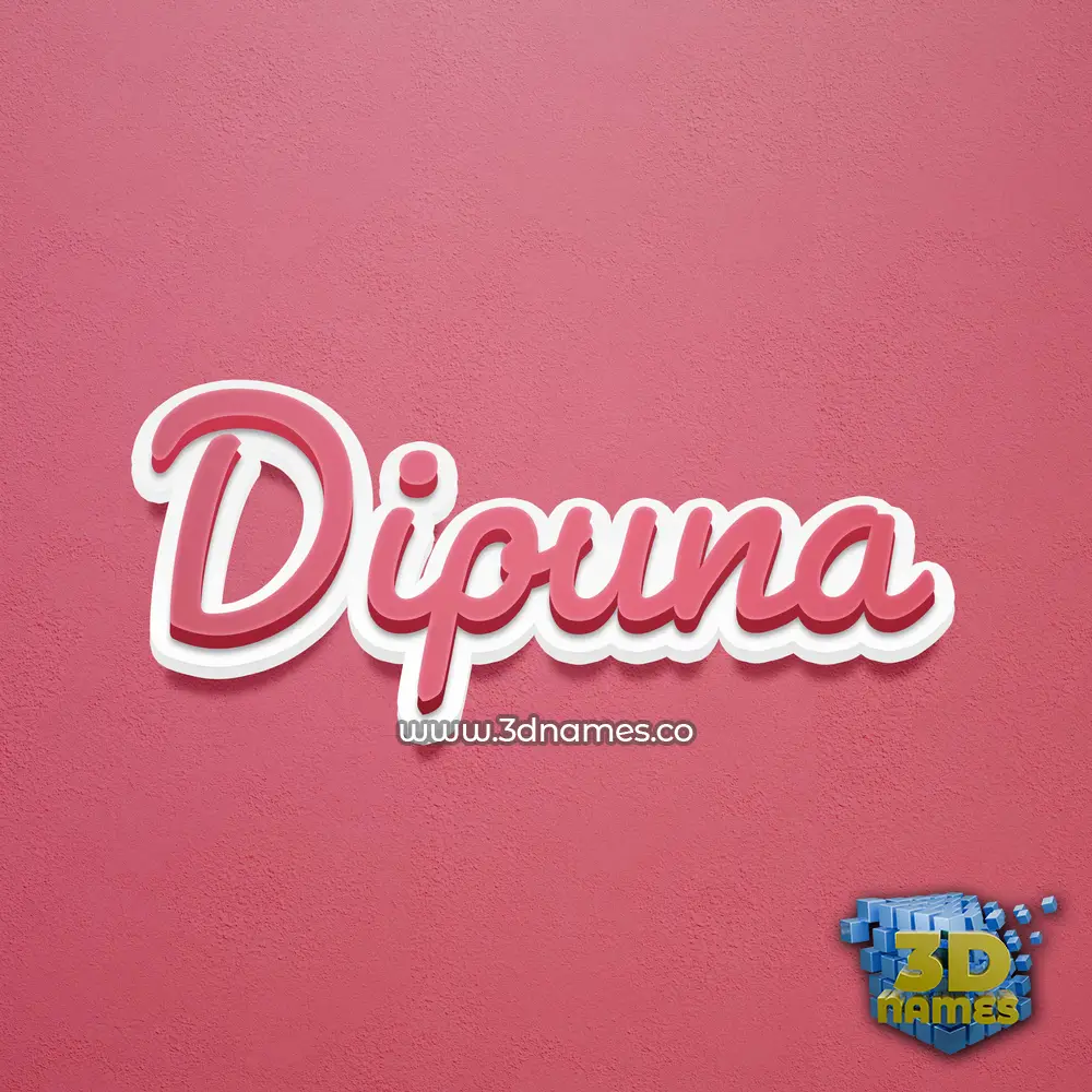 dipuna in Red Scribble style - 3D name wallpaper