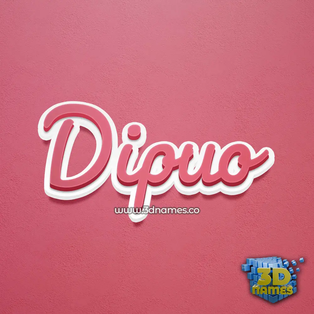dipuo in Red Scribble style - 3D name wallpaper