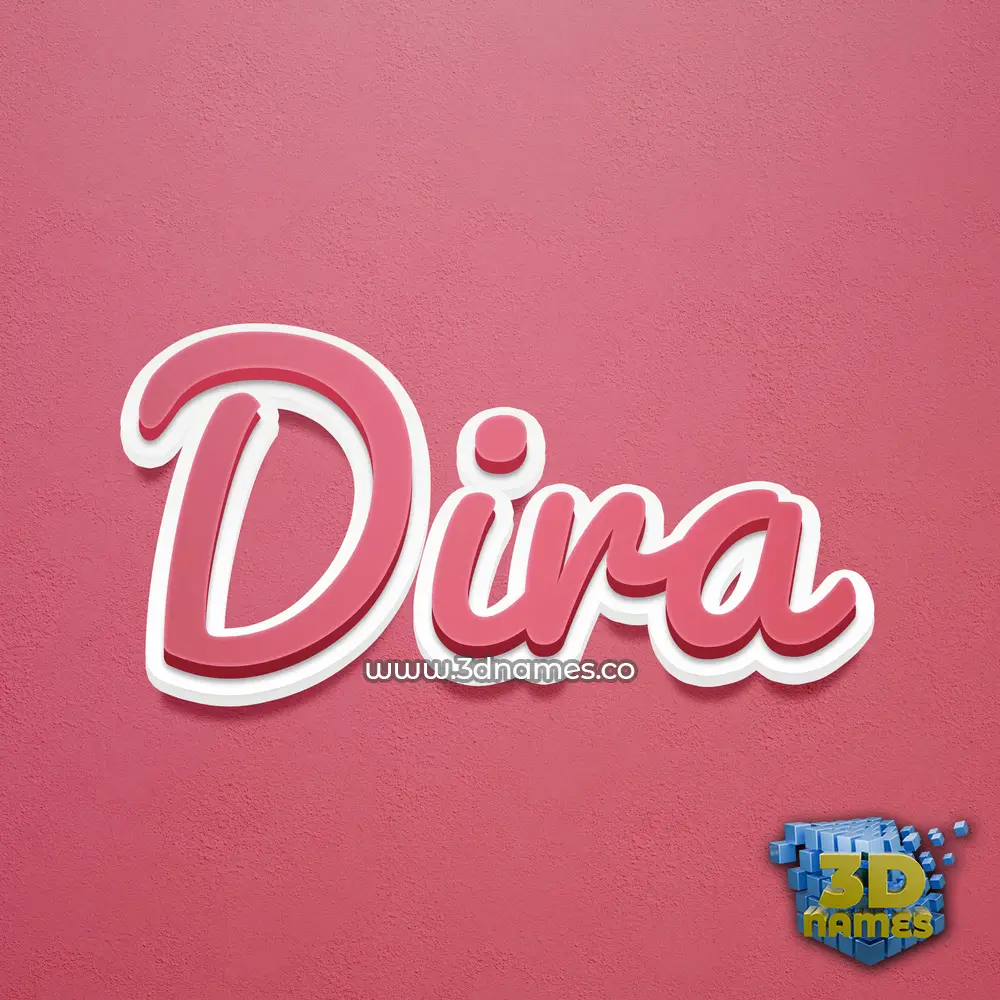 dira in Red Scribble style - 3D name wallpaper