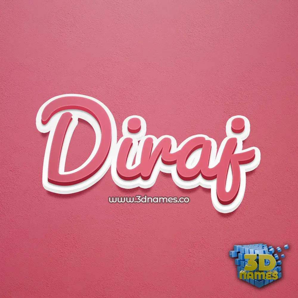 diraj in Red Scribble style - 3D name wallpaper