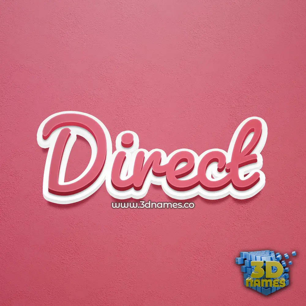 direct in Red Scribble style - 3D name wallpaper