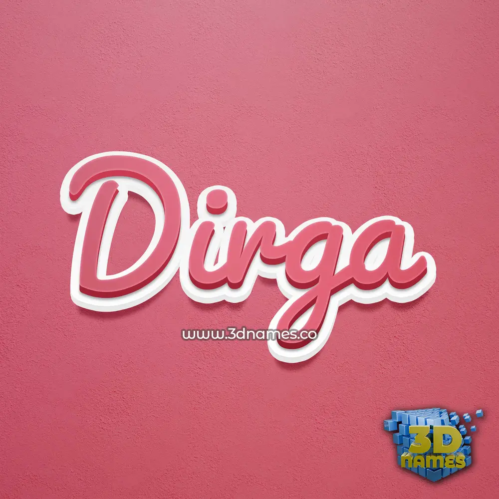 dirga in Red Scribble style - 3D name wallpaper