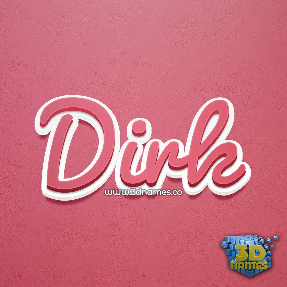 dirk in Red Scribble style - 3D name wallpaper