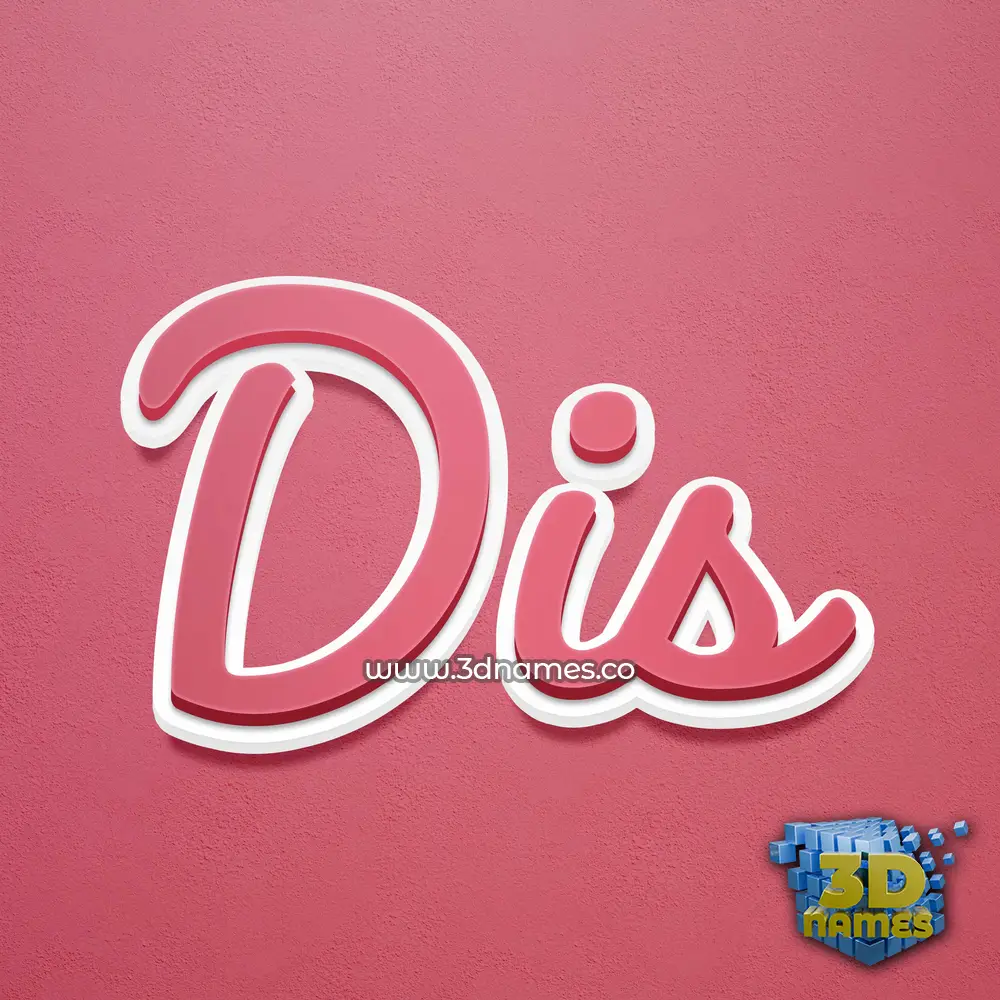 dis in Red Scribble style - 3D name wallpaper