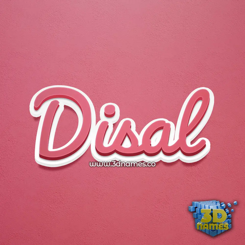disal in Red Scribble style - 3D name wallpaper