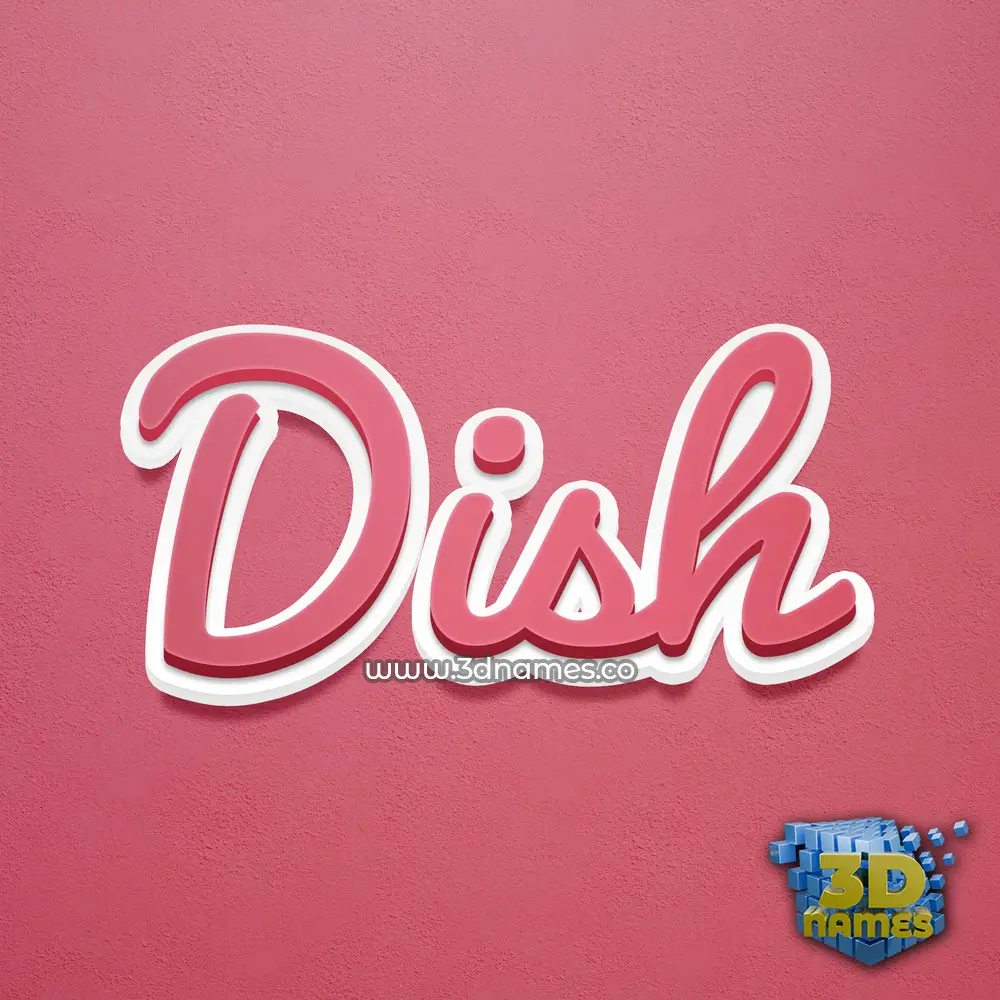 dish in Red Scribble style - 3D name wallpaper
