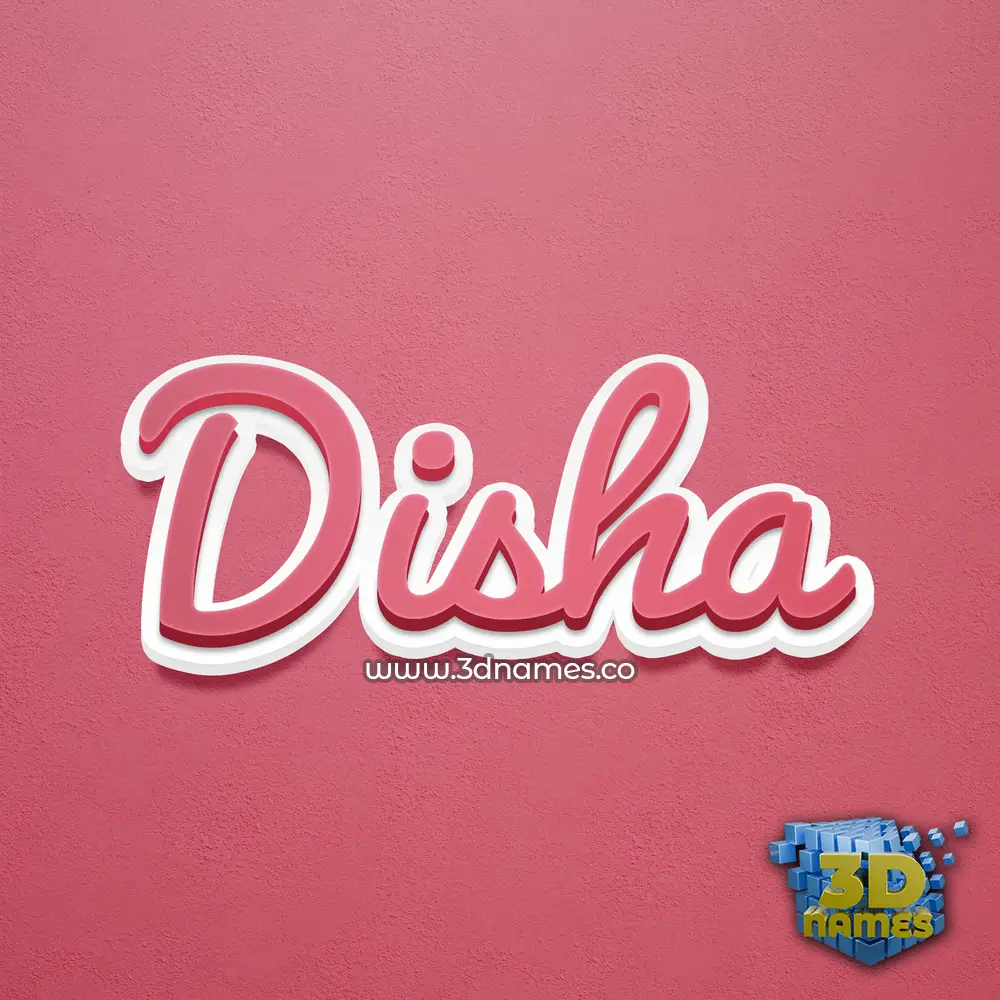 disha in Red Scribble style - 3D name wallpaper