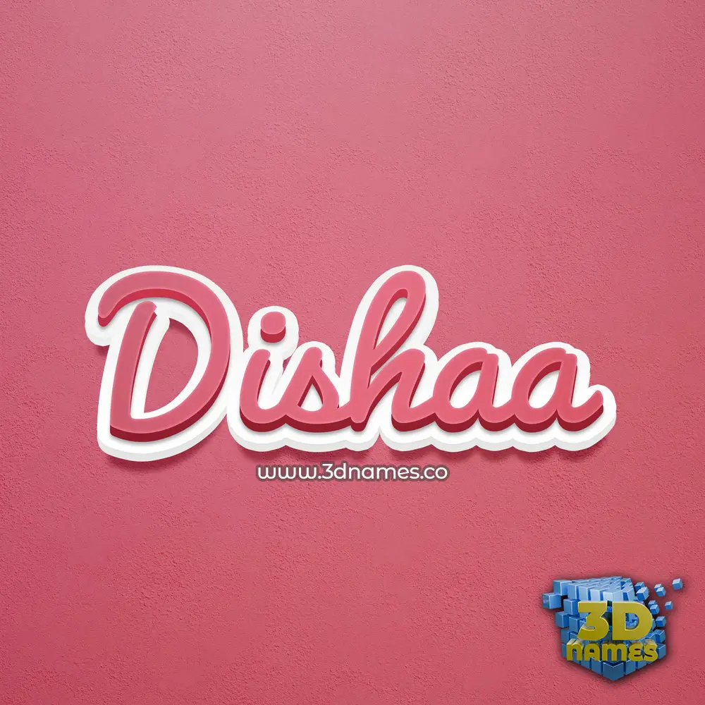 dishaa in Red Scribble style - 3D name wallpaper