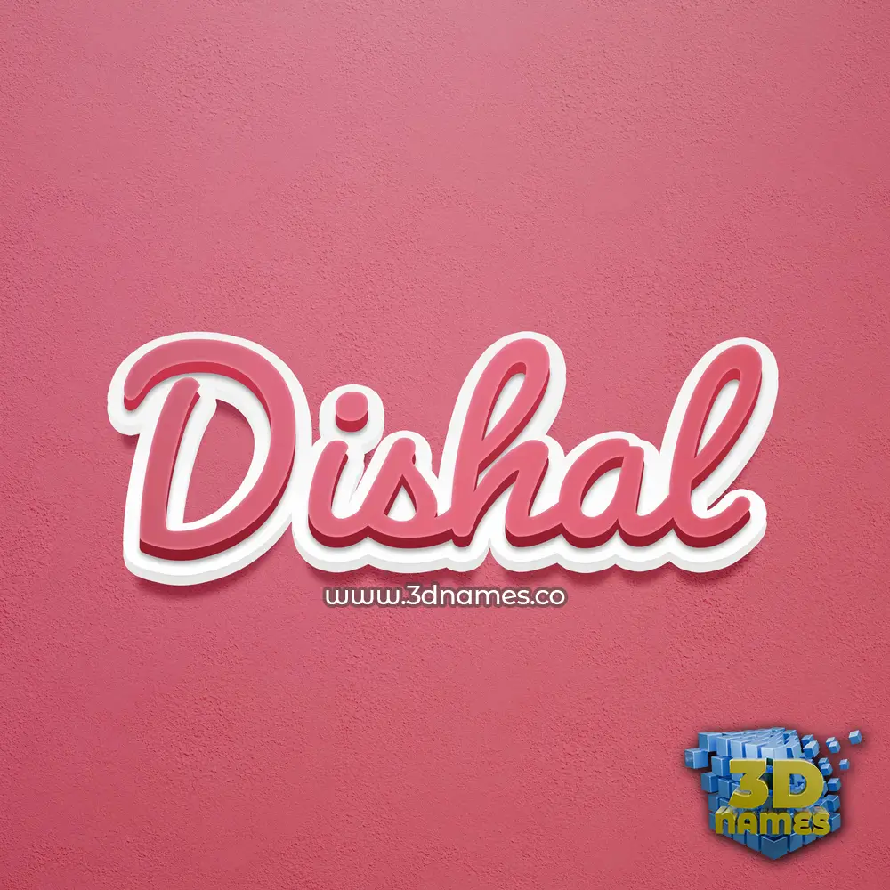 dishal in Red Scribble style - 3D name wallpaper