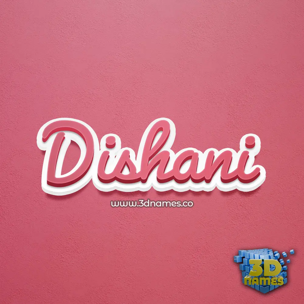 dishani in Red Scribble style - 3D name wallpaper