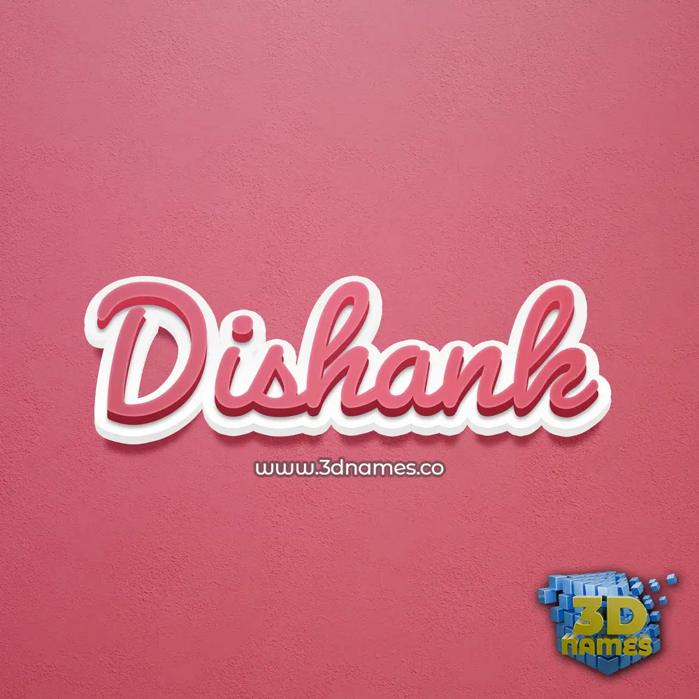 dishank in Red Scribble style - 3D name wallpaper