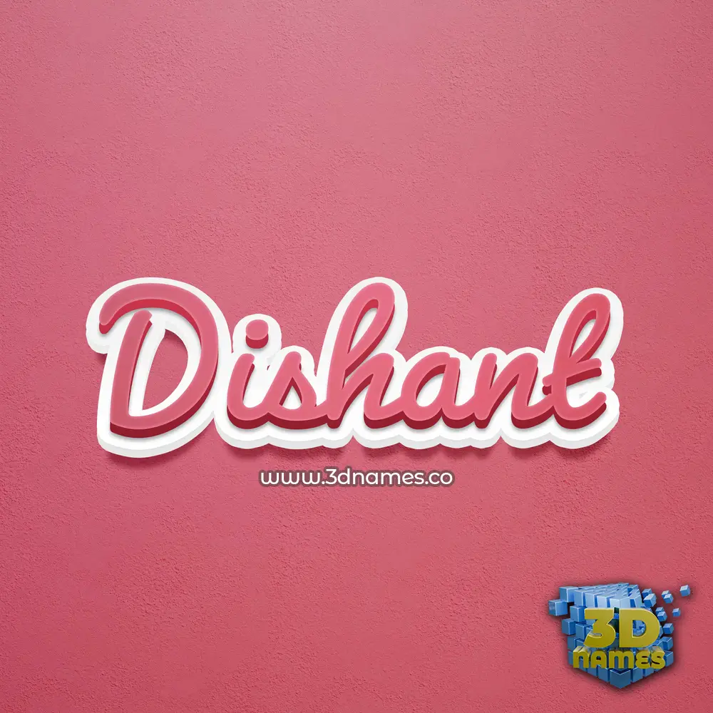 dishant in Red Scribble style - 3D name wallpaper