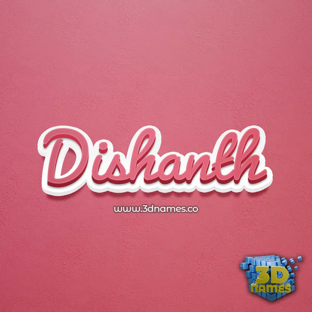 dishanth in Red Scribble style - 3D name wallpaper