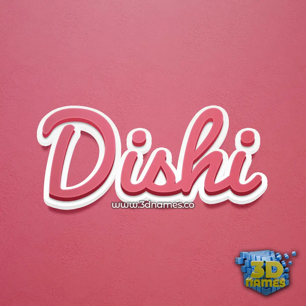 dishi in Red Scribble style - 3D name wallpaper