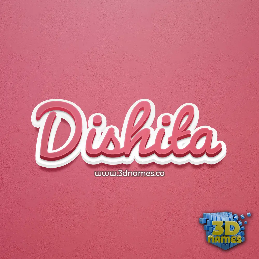 dishita in Red Scribble style - 3D name wallpaper