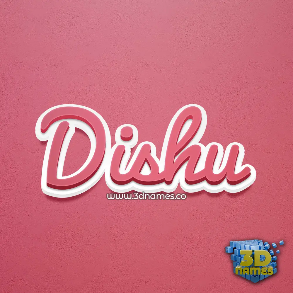 dishu in Red Scribble style - 3D name wallpaper