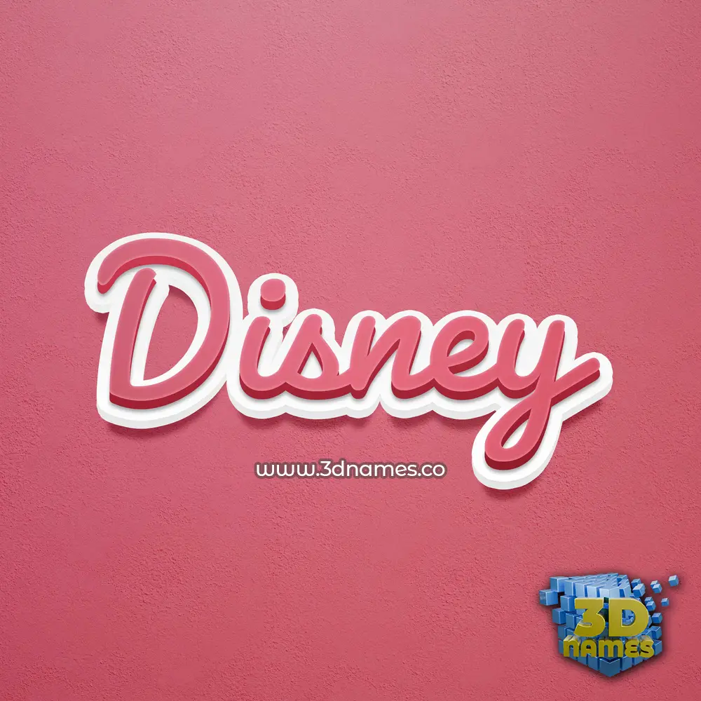 disney in Red Scribble style - 3D name wallpaper
