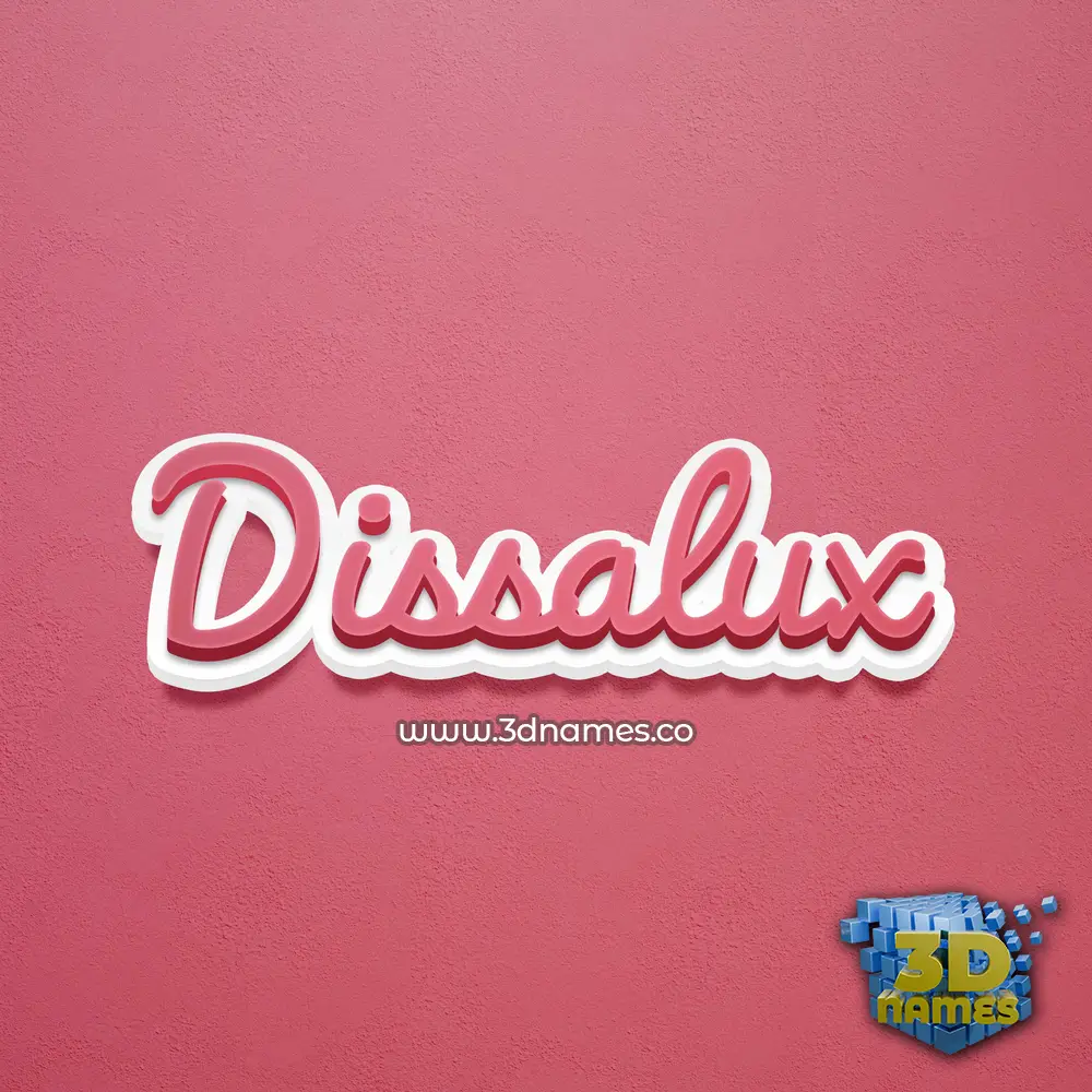 dissalux in Red Scribble style - 3D name wallpaper