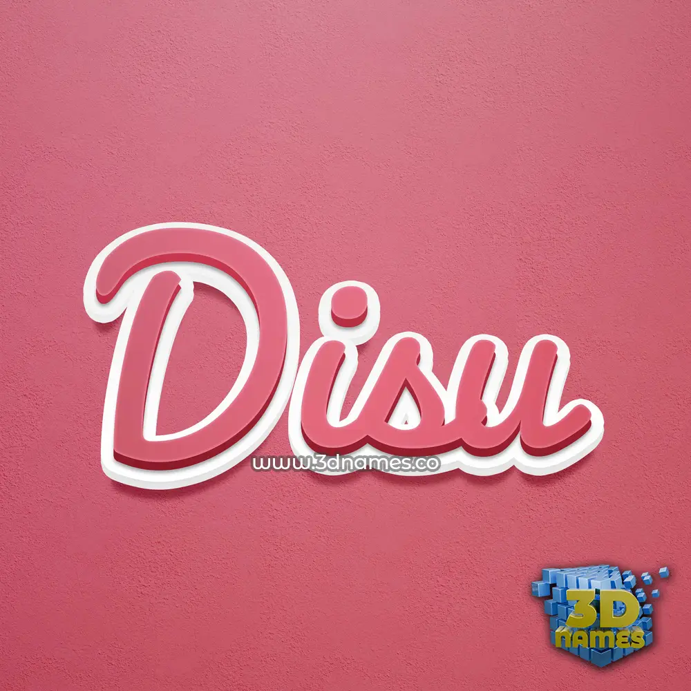 disu in Red Scribble style - 3D name wallpaper