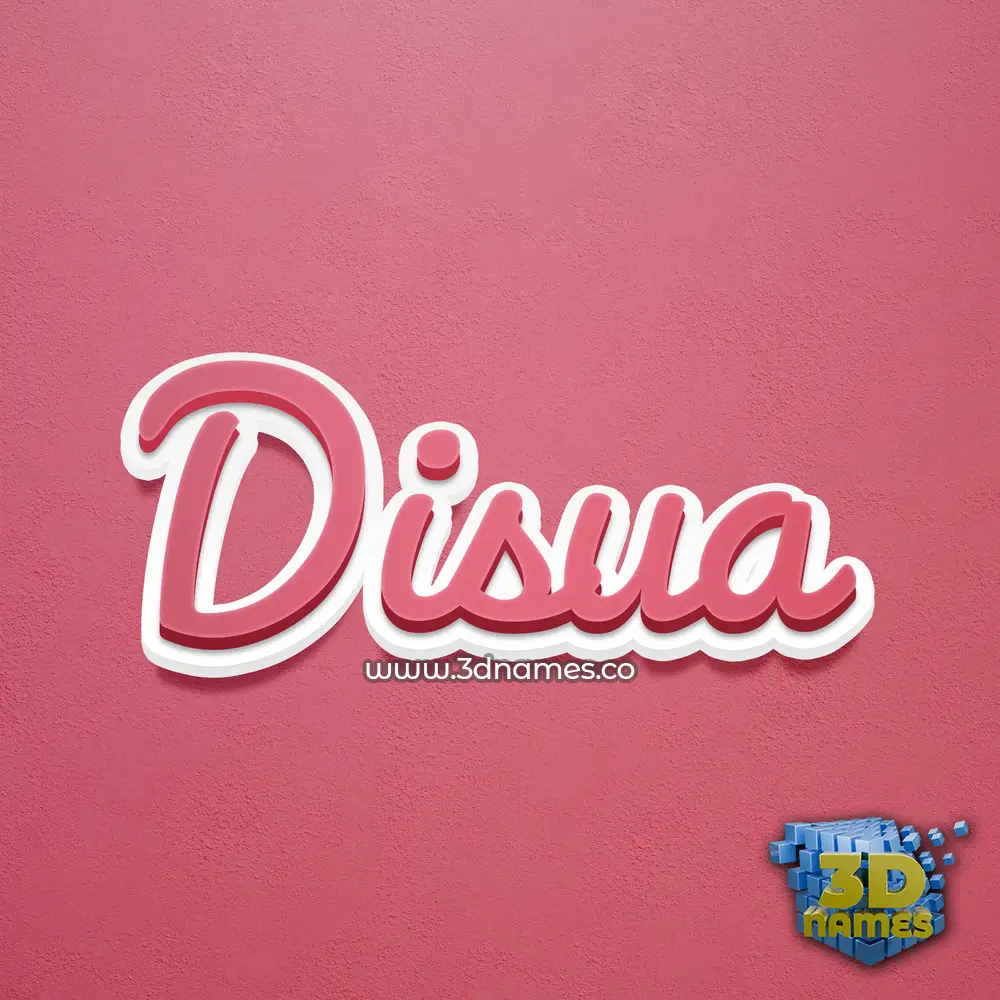 disua in Red Scribble style - 3D name wallpaper