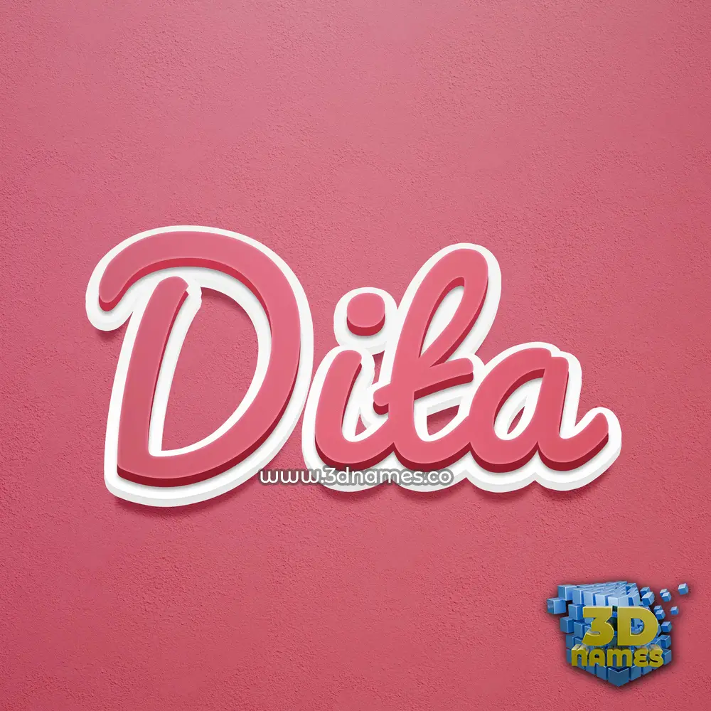 dita in Red Scribble style - 3D name wallpaper