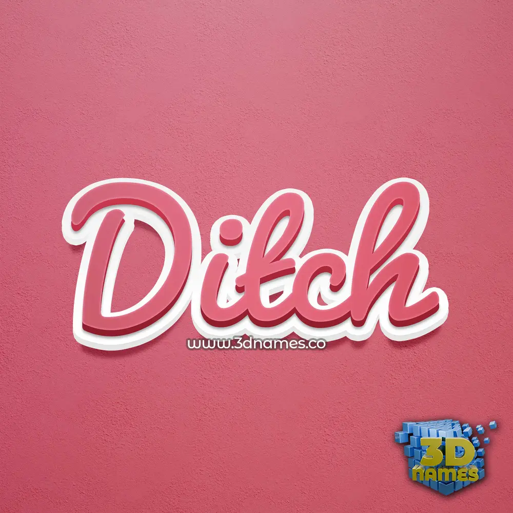 ditch in Red Scribble style - 3D name wallpaper