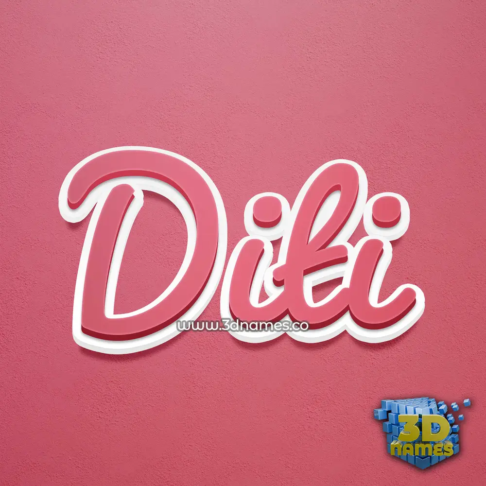 diti in Red Scribble style - 3D name wallpaper