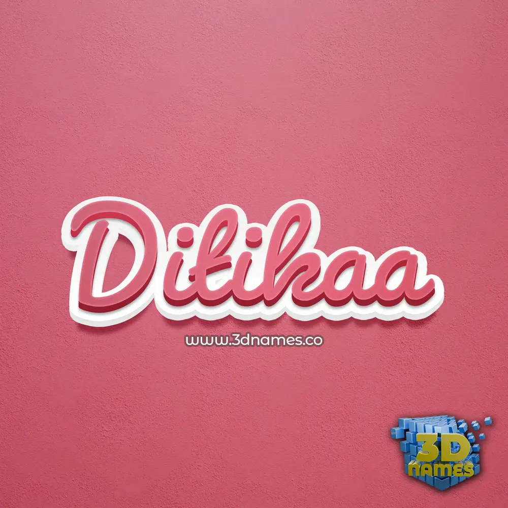 ditikaa in Red Scribble style - 3D name wallpaper