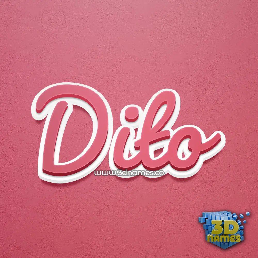 dito in Red Scribble style - 3D name wallpaper
