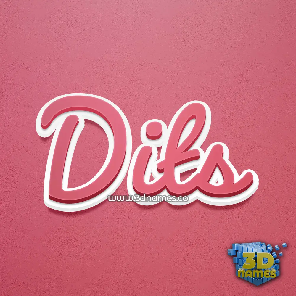 dits in Red Scribble style - 3D name wallpaper