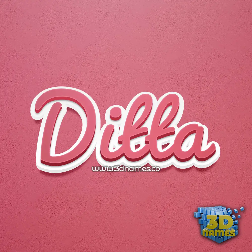 ditta in Red Scribble style - 3D name wallpaper