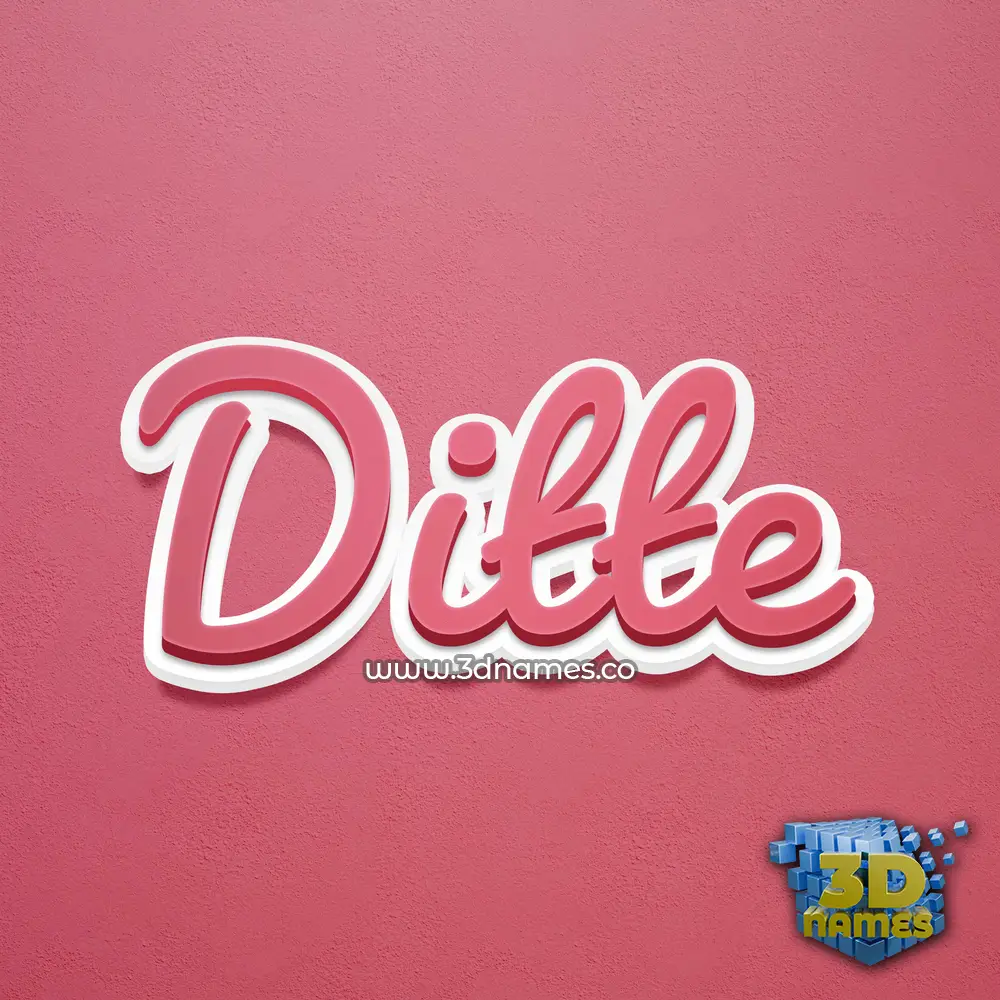 ditte in Red Scribble style - 3D name wallpaper