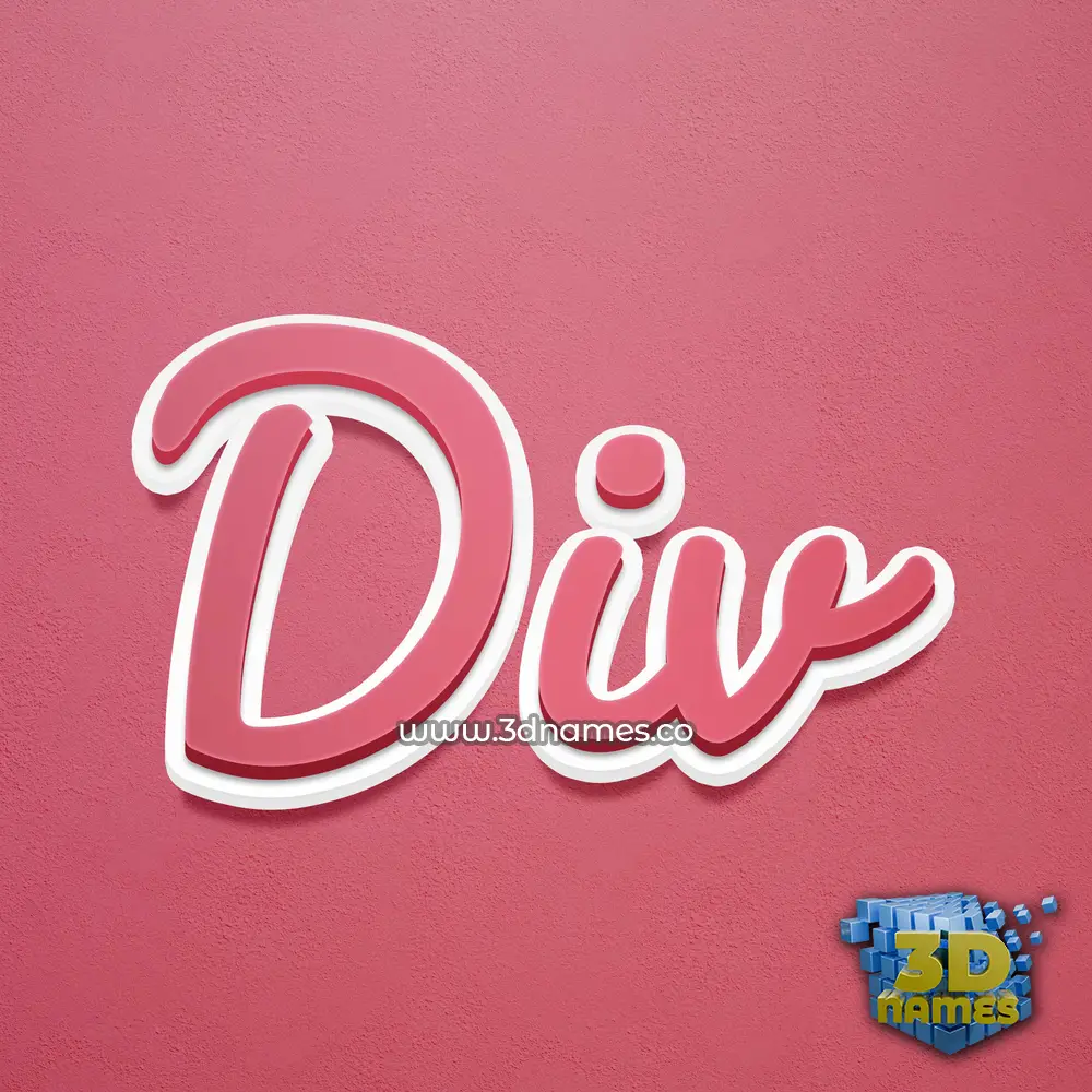 div in Red Scribble style - 3D name wallpaper