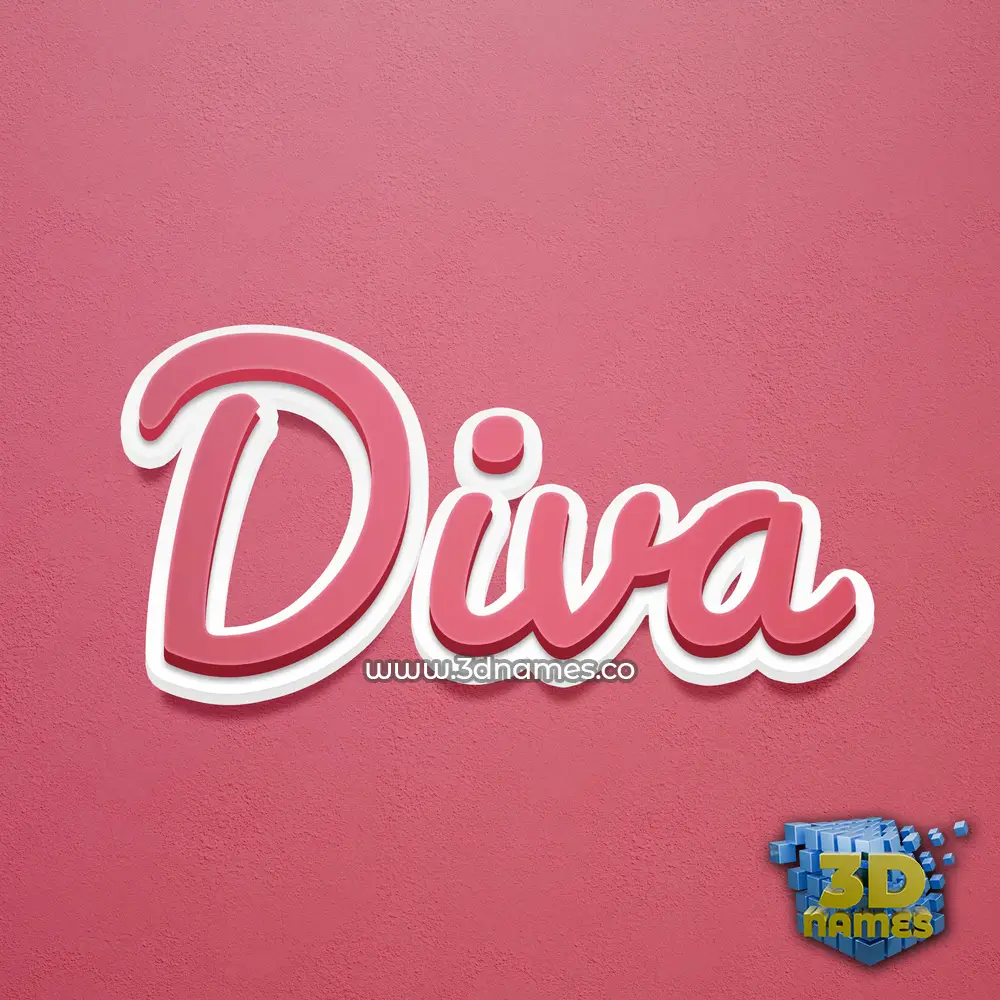 diva in Red Scribble style - 3D name wallpaper