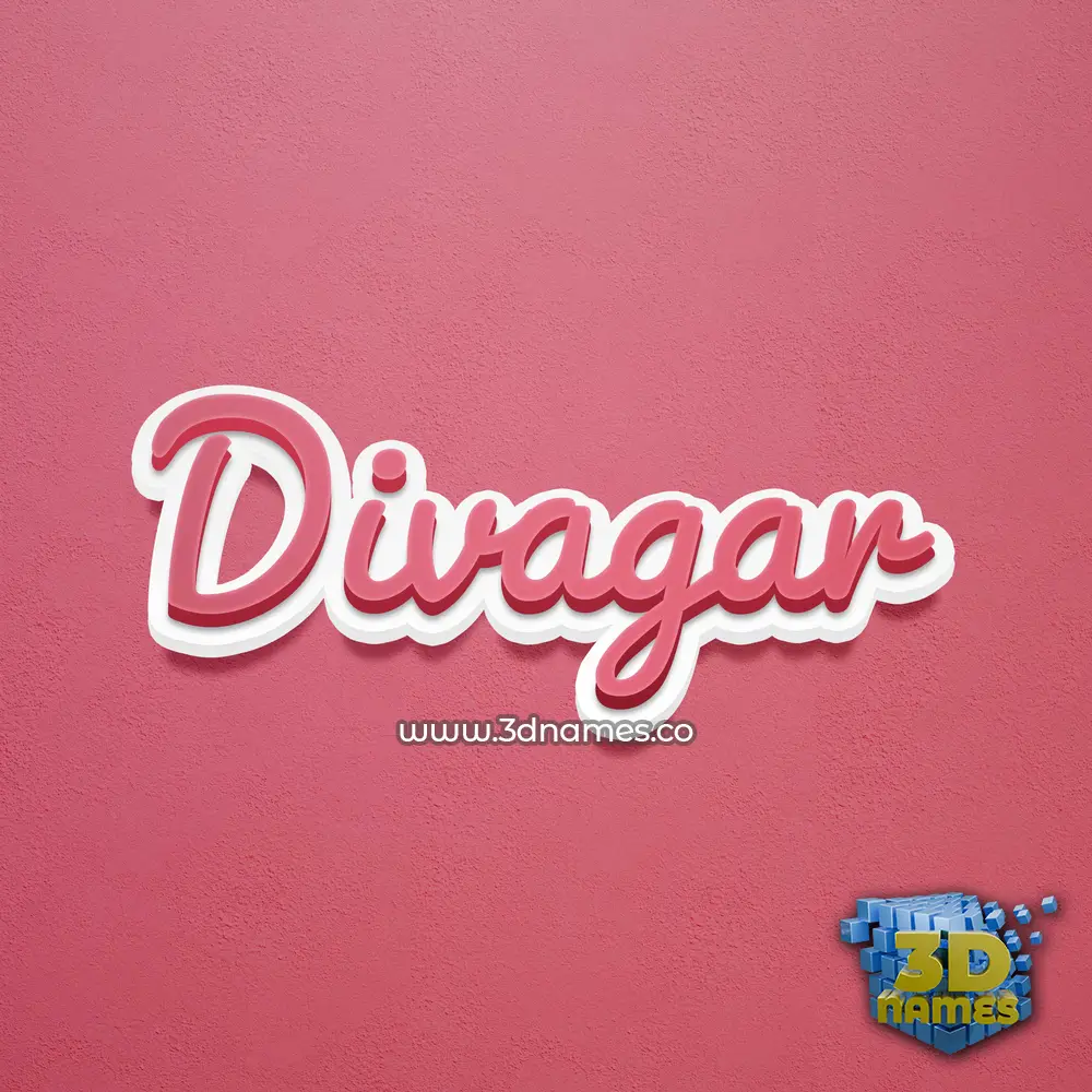divagar in Red Scribble style - 3D name wallpaper
