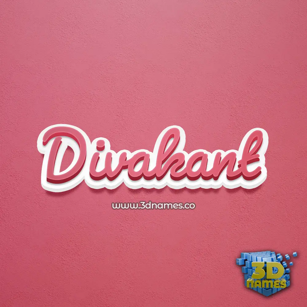divakant in Red Scribble style - 3D name wallpaper