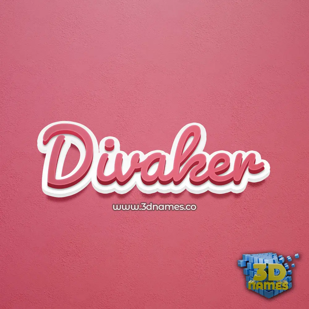 divaker in Red Scribble style - 3D name wallpaper