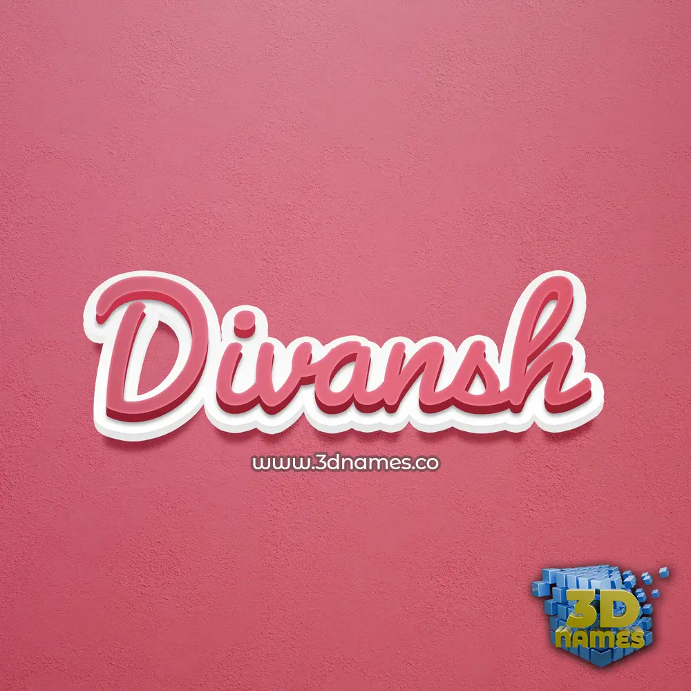 divansh in Red Scribble style - 3D name wallpaper