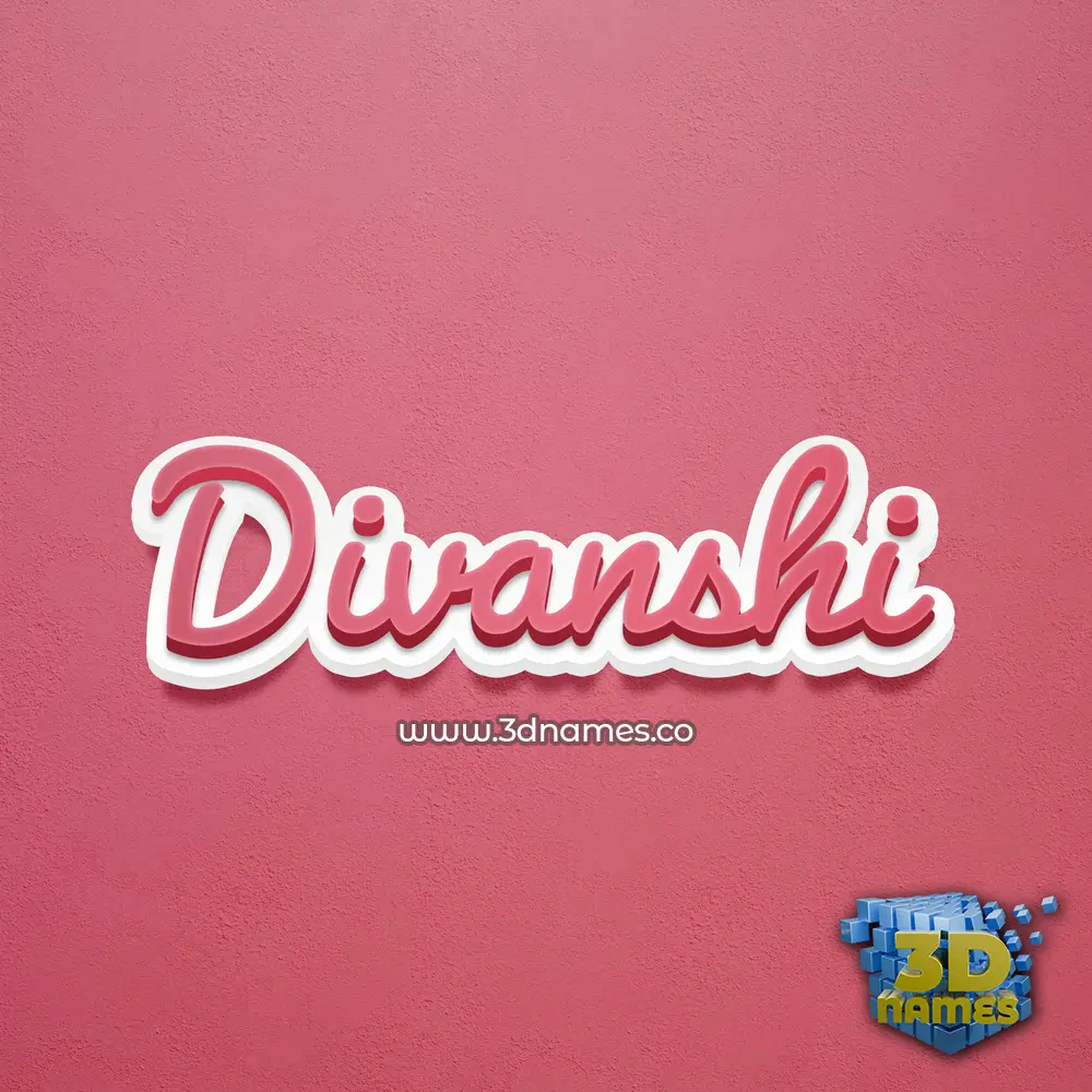 divanshi in Red Scribble style - 3D name wallpaper