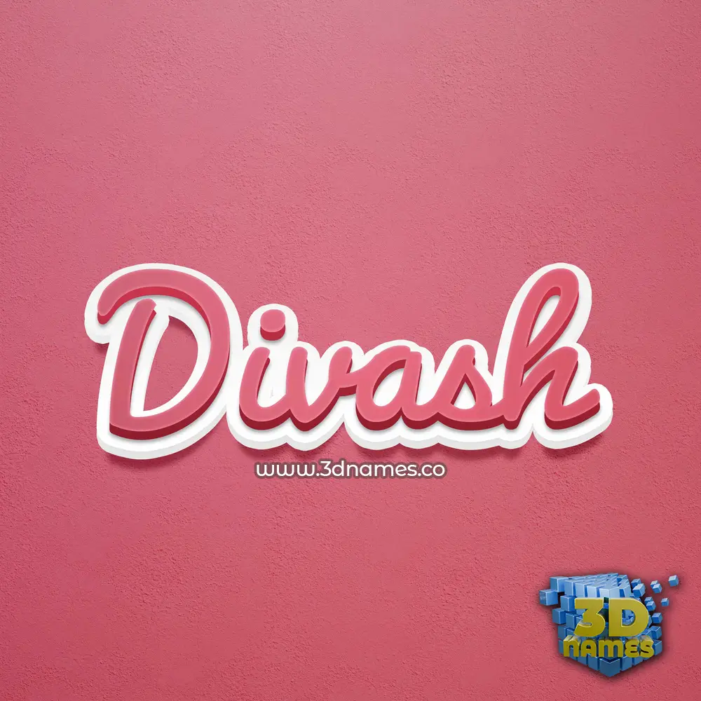 divash in Red Scribble style - 3D name wallpaper