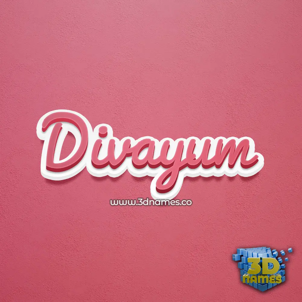 divayum in Red Scribble style - 3D name wallpaper
