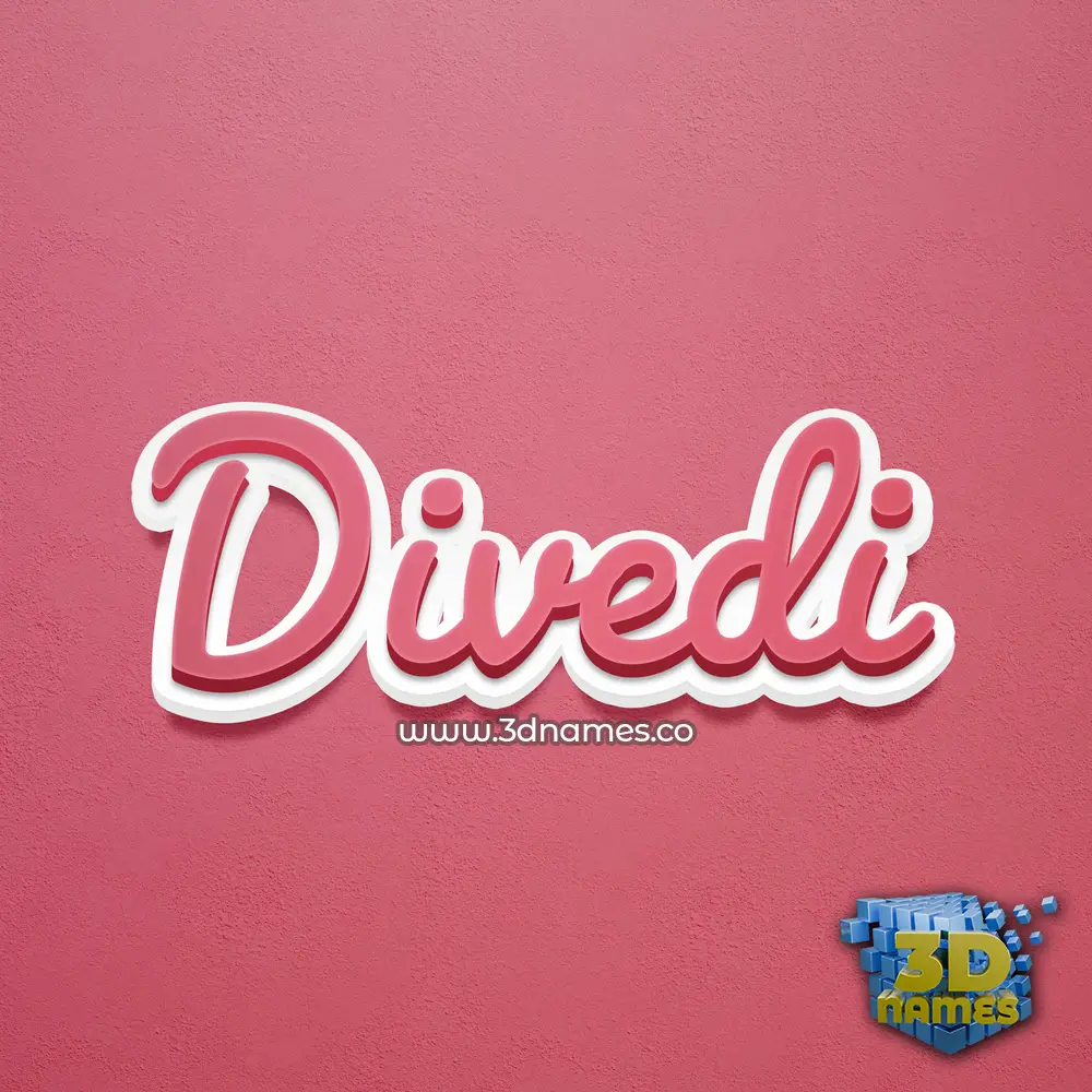 divedi in Red Scribble style - 3D name wallpaper